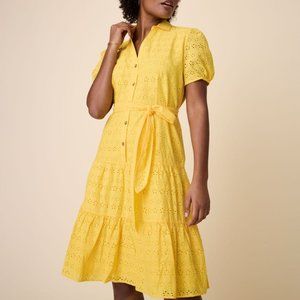 Untiuckit Size 2 Cotton Eyelet Drop Waist Short Sleeve Dress